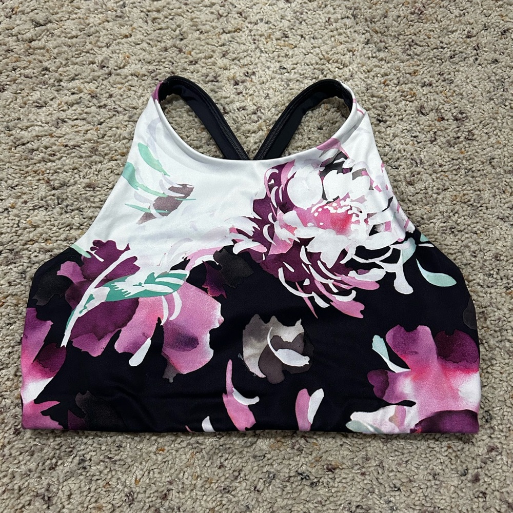 Athleta Floral Print Women's Sports Bra- barely worn- size M